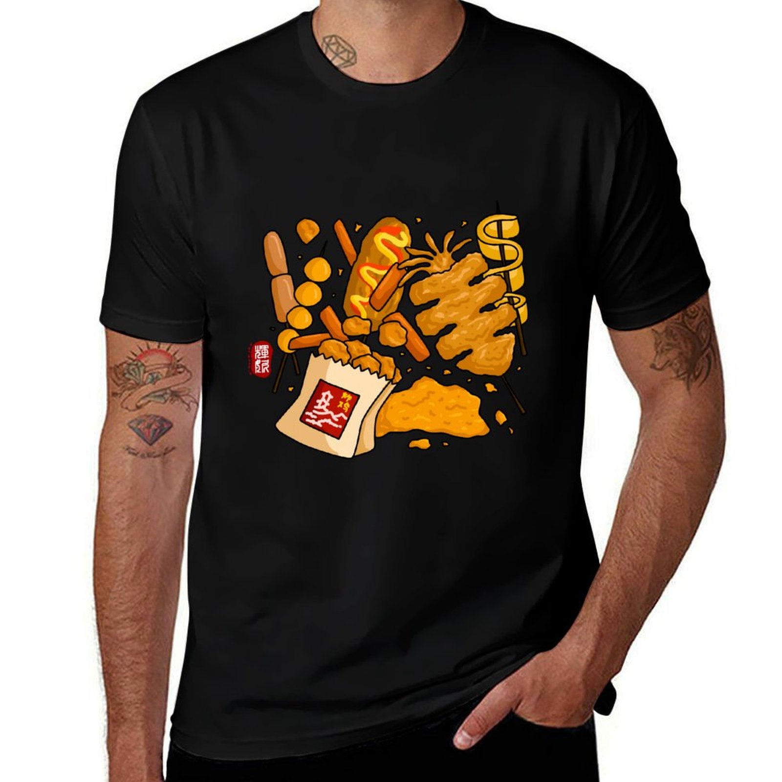 Quick Food Snacks - Street Food Snack (kleur) T-shirt Sneldrogend