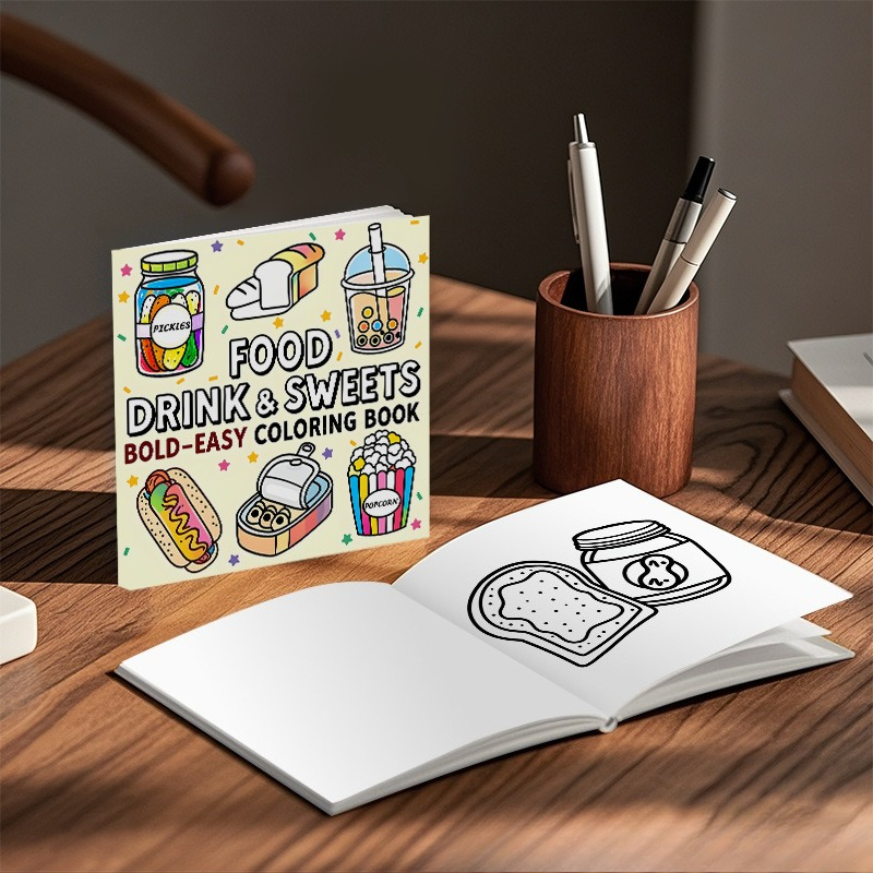 Eten, drinken & snoepjes Vetge - Food And Snacks Coloring Book Bold And Easy recensie en prijs